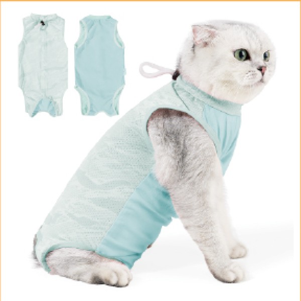 Snap Button Ice Silk Cat Recovery Suit for dogs and cats